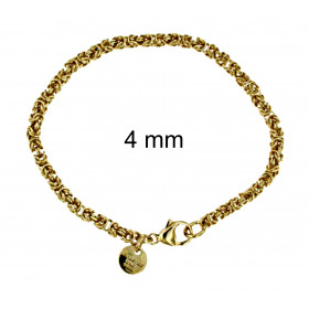 Königsarmband rund vergoldet 10 mm breit, 20 cm lang