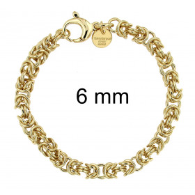 Pulsera Bizantina chapado en oro 10 mm, 20 cm