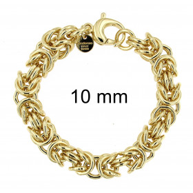 Pulsera Bizantina chapado en oro 10 mm, 20 cm