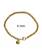 Pulsera Bizantina chapado en oro 10 mm, 20 cm