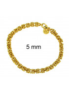 Pulsera Bizantina chapado en oro 10 mm, 20 cm