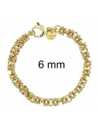 Pulsera Bizantina chapado en oro 10 mm, 20 cm