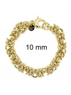 Pulsera Bizantina chapado en oro 10 mm, 20 cm