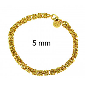 Königsarmband rund Gold Doublé 6 mm breit, 21 cm lang