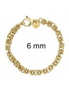 Königsarmband rund Gold Doublé 6 mm breit, 21 cm lang