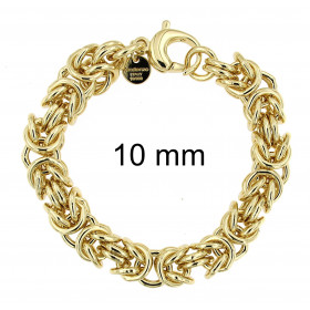 Königsarmband rund Gold Doublé 6 mm breit, 23 cm lang