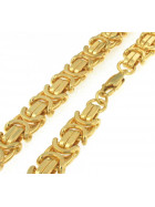 Königskette flach vergoldet Halskette Damen Herren-Kette Schmuck 8 mm 42 cm