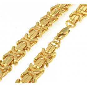 Königskette flach vergoldet Halskette Damen Herren-Kette Schmuck 15,5 mm 90 cm