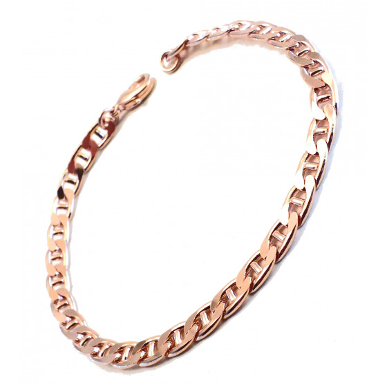 Bracelet S-Curb Chain Gold or Rosegold Plated or Doublé Women Men Jewelry ITALY