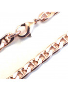 Curb Chain Bracelet Rosegold Plated 5 mm 25 cm