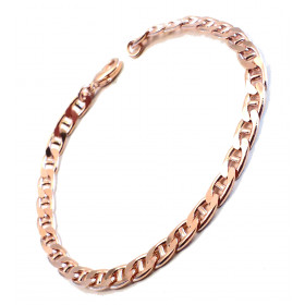 Curb Chain Bracelet Rosegold Plated 7 mm 25 cm