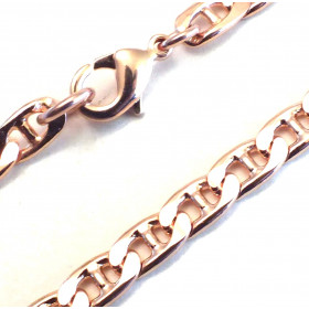 Bracelet chaine Gourmette plaqué or rose 7 mm 25 cm