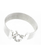 Pulsera Milanese chapada en plata 17 cm