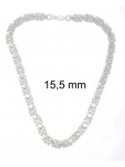 Königskette flach versilbert Halskette Damen Herren-Kette Schmuck 8 mm 42 cm