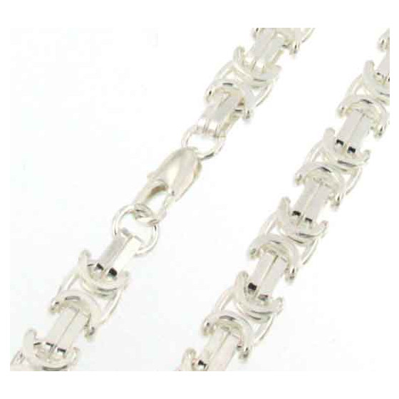 Collar cadena Bizantina chapado en plata 15,5 mm 90 cm