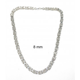 Collar cadena Bizantina chapado en plata 15,5 mm 90 cm