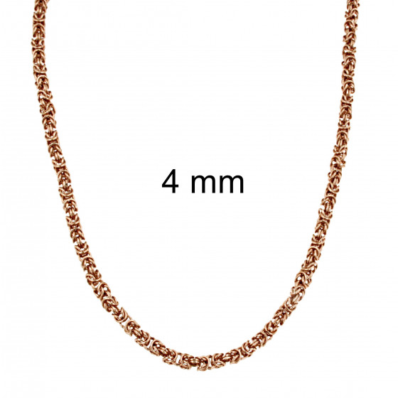 Collier chaine royal byzantin rond plaqué or rosé ou doublé