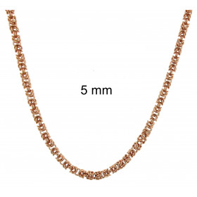 Necklace round Kings Royal Byzantine Chain Rosegold Plated or Doublé