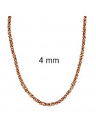 Collar cadena bizantino redondo chapado en oro rose o doublé