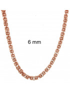 Collar cadena bizantino redondo chapado en oro rose o doublé