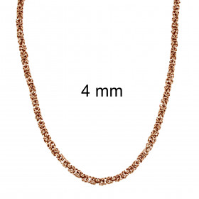 Collier chaine royal byzantin rond plaqué or rosé doublé 2,5 mm 40 cm