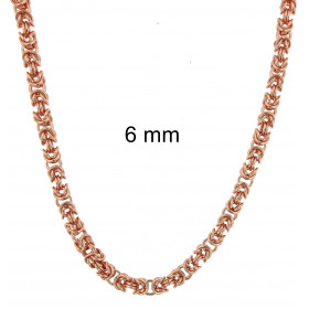 Collana catena bizantina rotonda placcata oro rosa doublé 2,5 mm 40 cm