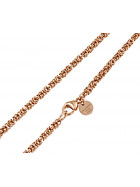 Collana catena bizantina rotonda placcata oro rosa doublé 2,5 mm 40 cm