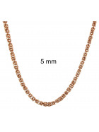 Collar cadena bizantino redondo chapado en oro rose doublé 2,5 mm 40 cm
