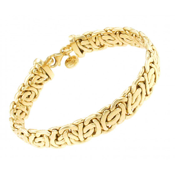 Königsarmband 18kt Gold Doublé 13 mm 19 cm Armband Damen Herren Schmuck