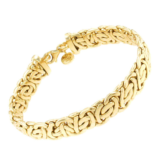 Bracelet Byzantine 18kt or doublé 13 mm 21 cm bijoux femme homme