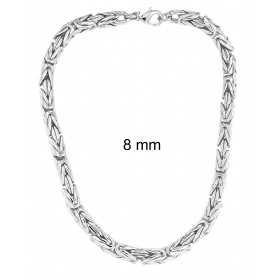 Necklace Round Byzantine Chain Silver Plated