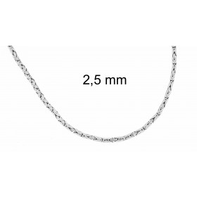 Collana catena Bizantina rotonda placcata argento 4 mm 70 cm