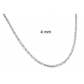 Necklace Round Byzantine Chain Silver Plated 4 mm 70 cm