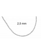 Necklace Round Byzantine Chain Silver Plated 4 mm 70 cm