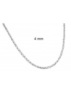 Necklace Round Byzantine Chain Silver Plated 4 mm 100 cm