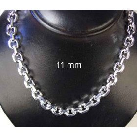 Ankerkette 925 Silber 11 mm breit 45 cm lang Halskette Herren Männer Silber-Kette Damen