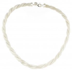 Rope Wheat Chain Necklace Silver Plated