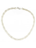 Rope Wheat Chain Necklace Silver Plated