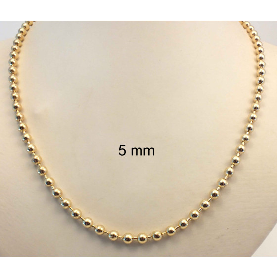 Ball Chain Necklace Gold- or Rosegold plated