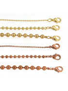 Kugelkette vergoldet o. Gold o. Rosegold Doublé Maße wählbar Halskette Damen Herren Schmuck Anhängerkette