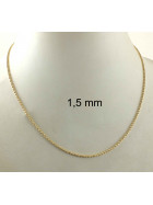 Ball Bead Chain Necklace Gold Plated 1,5 mm 45 cm