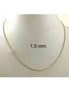 Collier chaine boule plaqué or 1,5 mm 45 cm