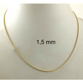 Ball Bead Chain Necklace Gold Plated 4,7 mm 50 cm
