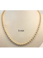 Ball Bead Chain Necklace Gold Doublé 1,5 mm 42 cm