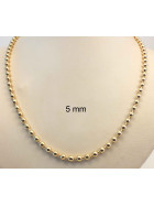 Ball Bead Chain Necklace Gold Doublé 3,3 mm 80 cm