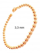 Bracelet chaine boule plaqué or 1,5 mm 16 cm bijoux femme homme