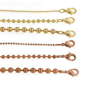 Ball Bead Chain Bracelet Gold Plated 3,3 mm 15 cm Jewellery Women Men
