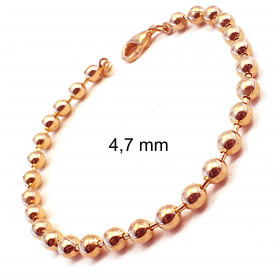 Bracelet chaine boule plaqué or 3,3 mm 15 cm bijoux femme homme