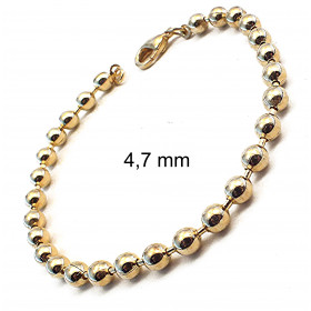 Bracciale palline oro doublé 1,5 mm 18 cm gioielli per donne uomini
