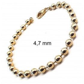 Bracelet chaine boule or doublé 1,5 mm 18 cm bijoux femme homme